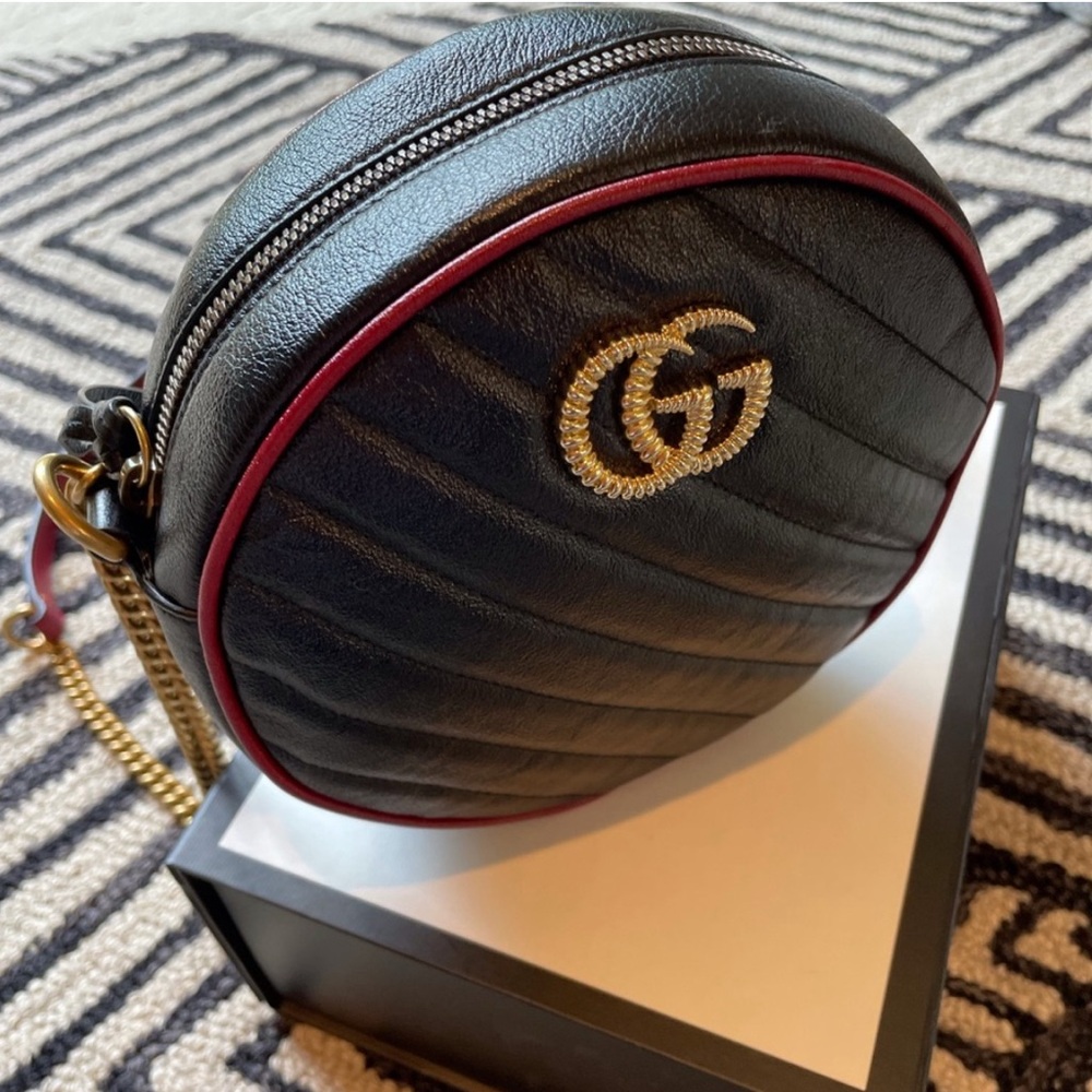 Gucci Black and Red Crossbody Bag